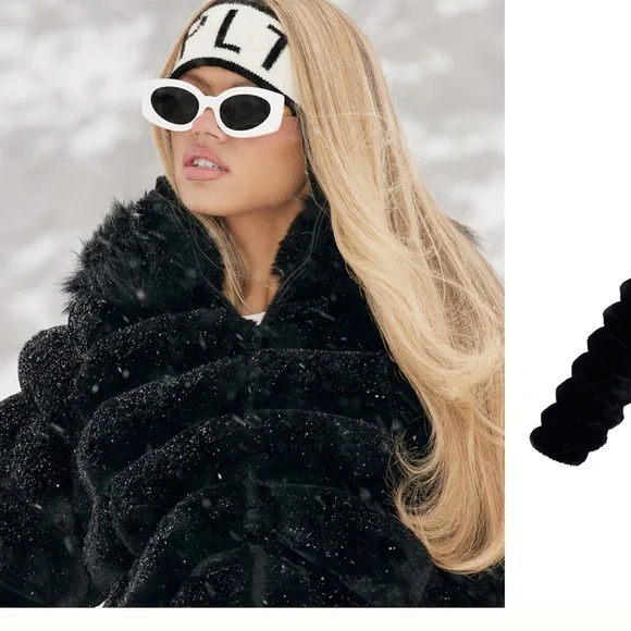 PrettyLittleThing Black Teddy Jacket Plush Oversized Style - Picture 3 of 5